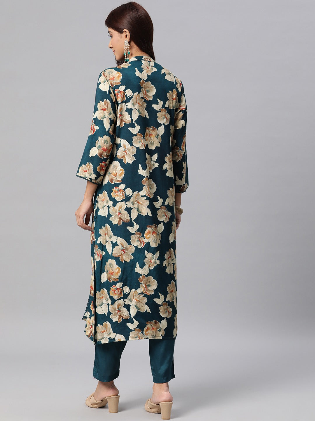 Silk Printed Straight Kurta & Pant