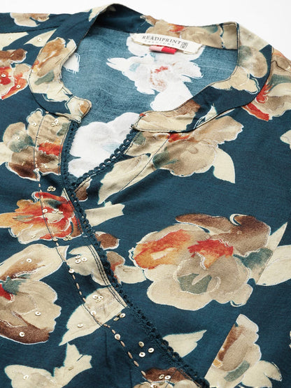 Silk Printed Straight Kurta & Pant