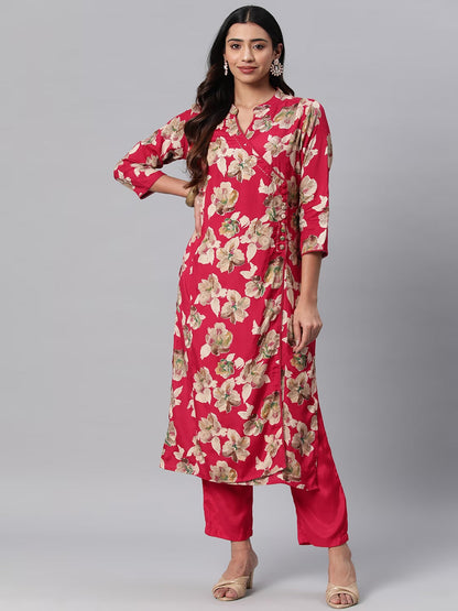 Silk Printed Straight Kurta & Pant