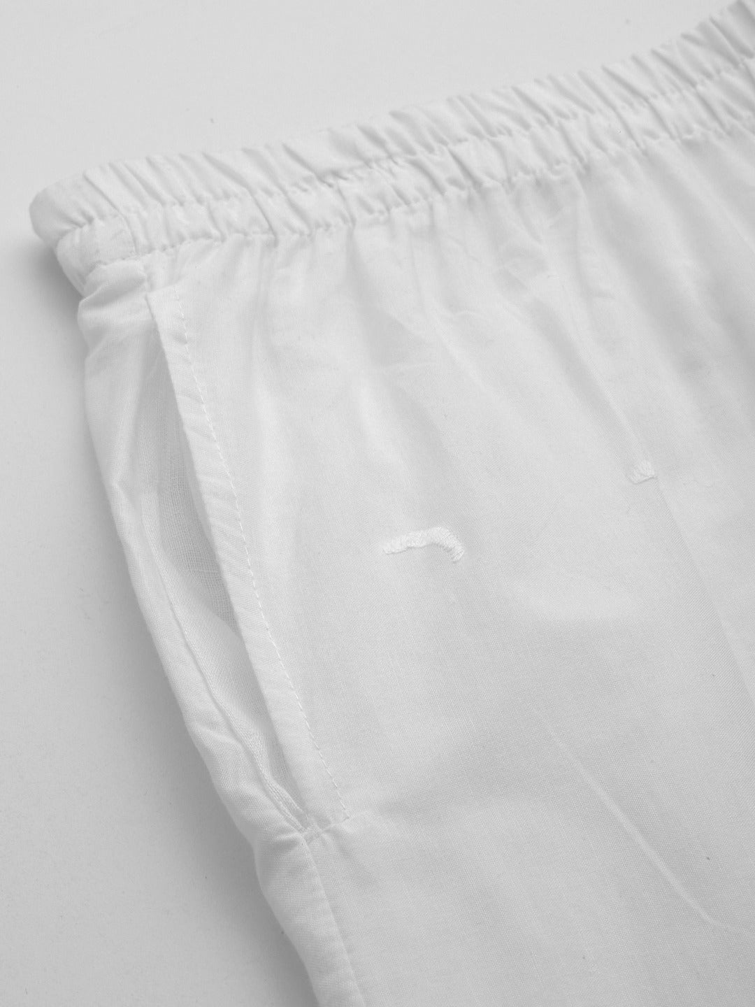 Cotton Fabric White Color Regular Fit Palazzos With Chikankari Work