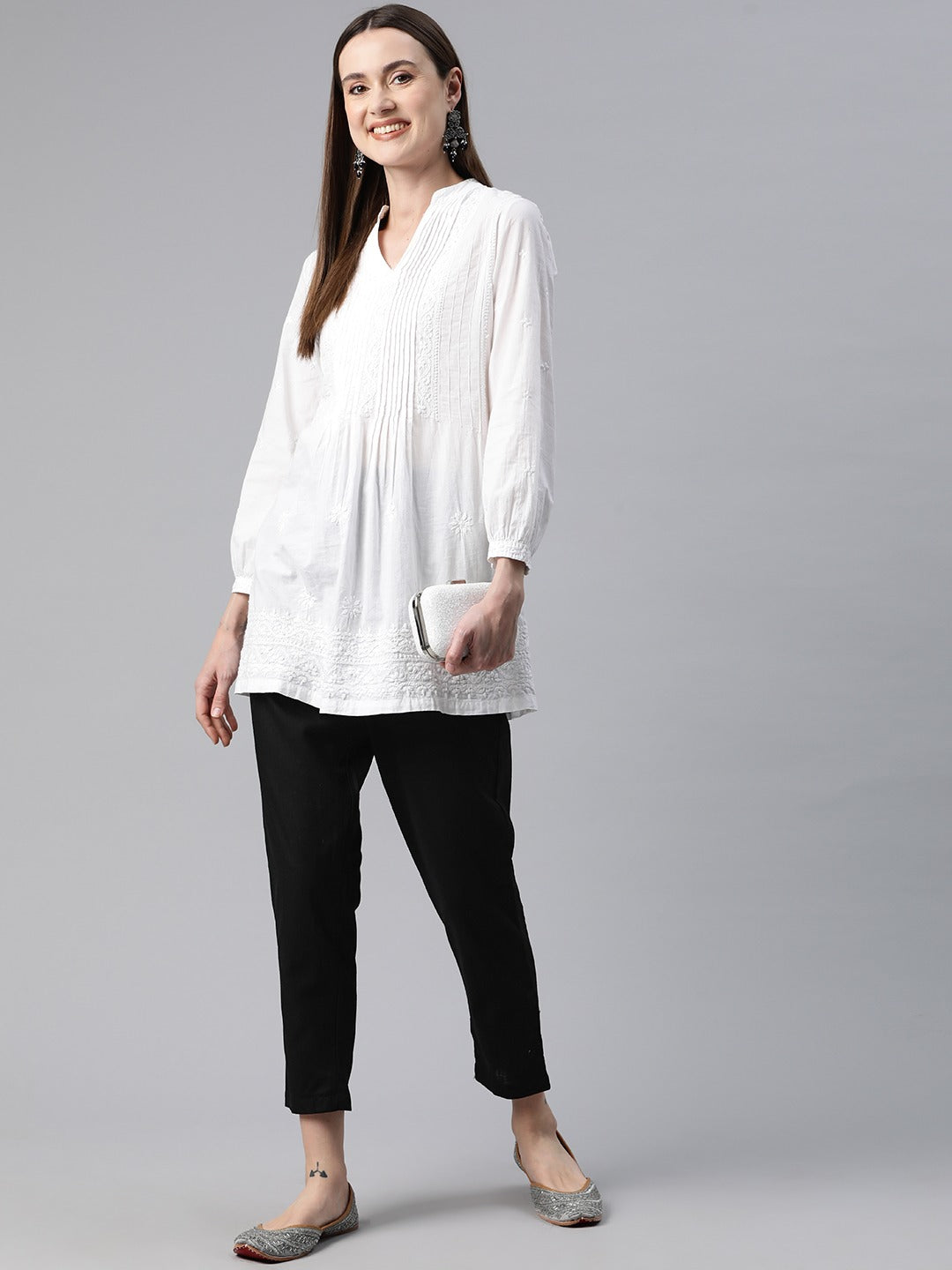 Linen Fabric Black Color Regular Fit Palazzos