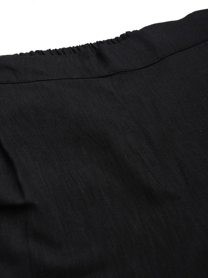 Linen Fabric Black Color Regular Fit Palazzos