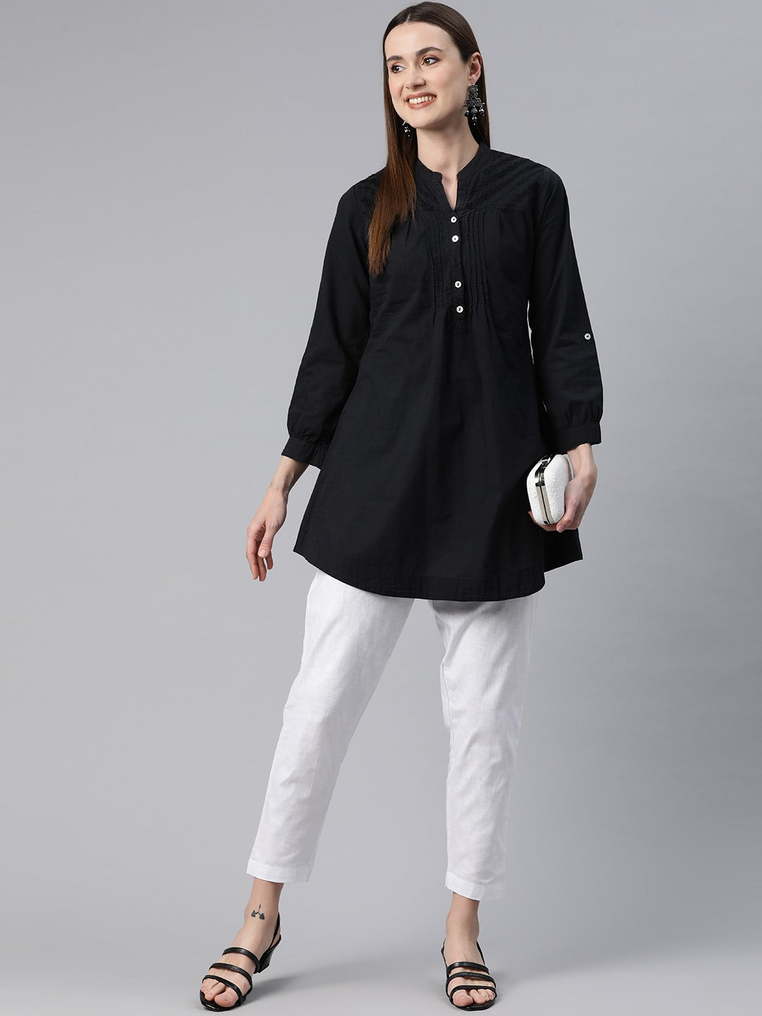 Linen Fabric White Color Regular Fit Palazzos