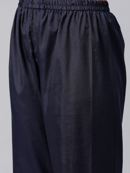 Pakistani Style Georgette Fabric Blue Color Kurti With Bottom And Dupatta