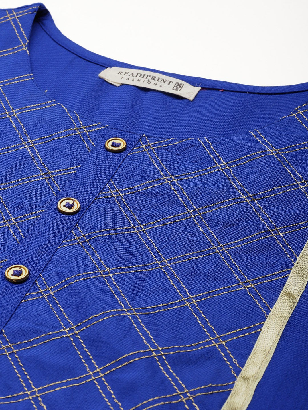 Straight Style Rayon Fabric Blue Color Kurta