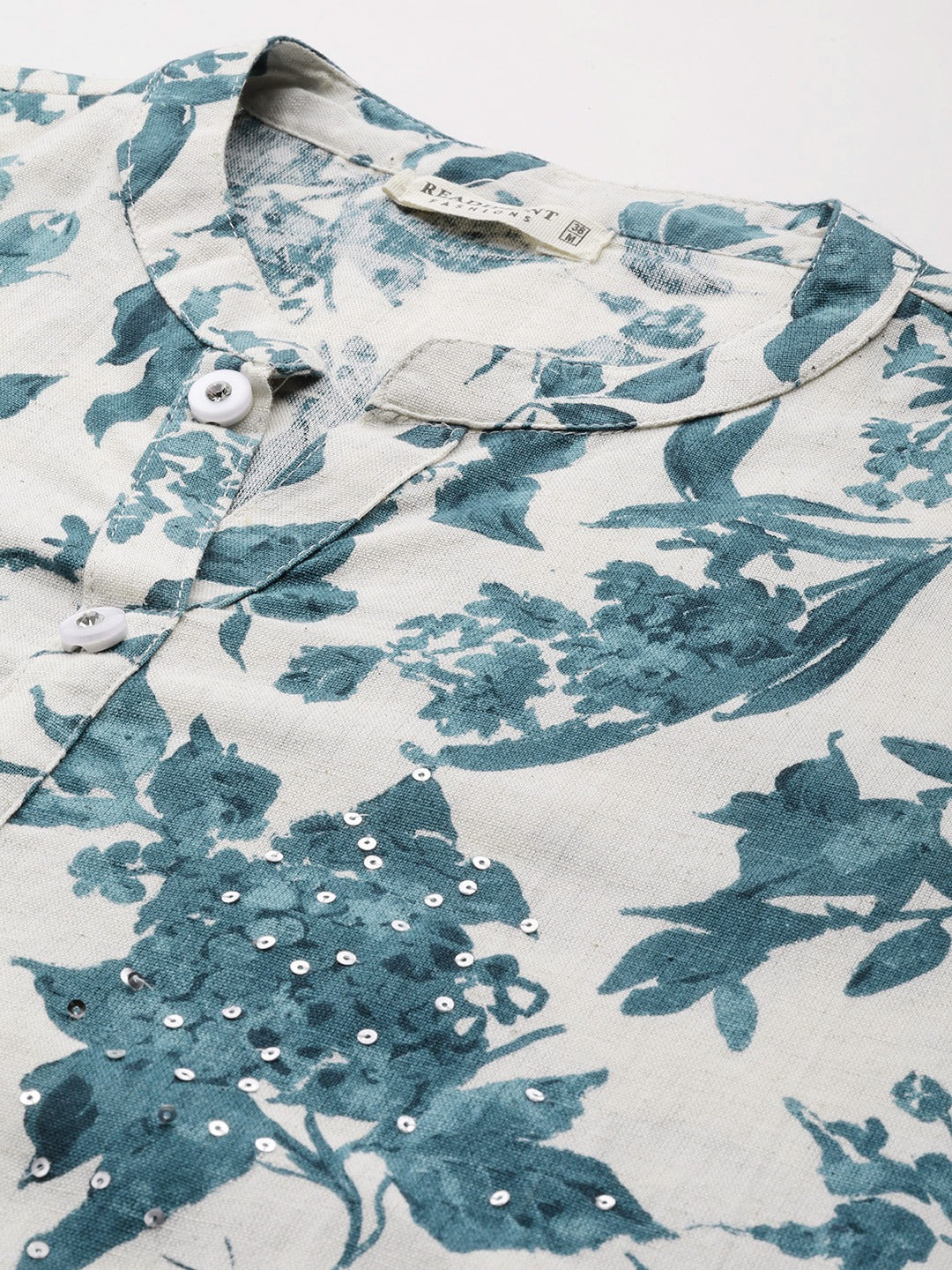 A line style Cotton fabric Teal color kurta
