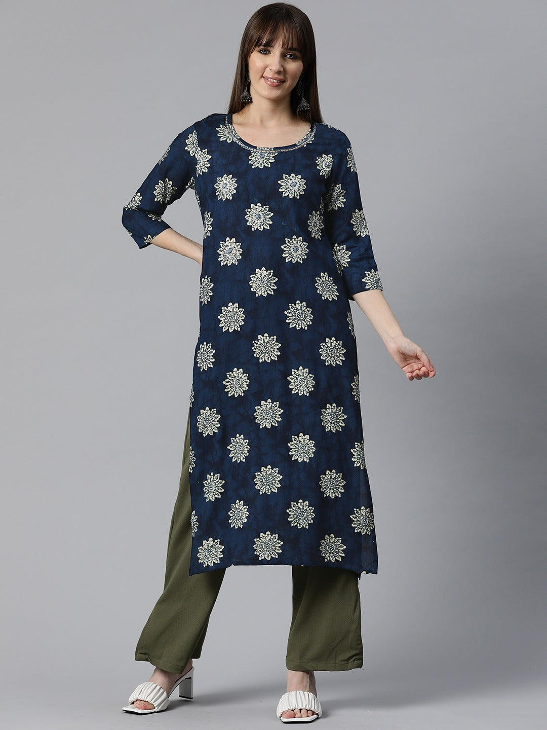 Rayon Printed Straight Kurta