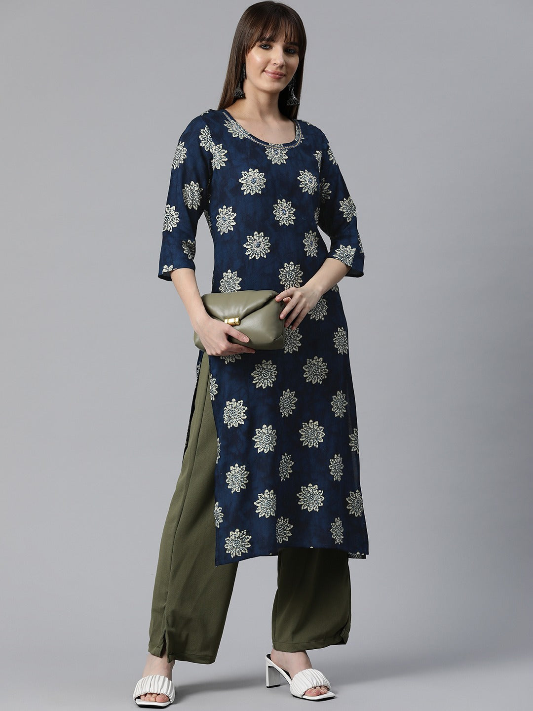 Rayon Printed Straight Kurta