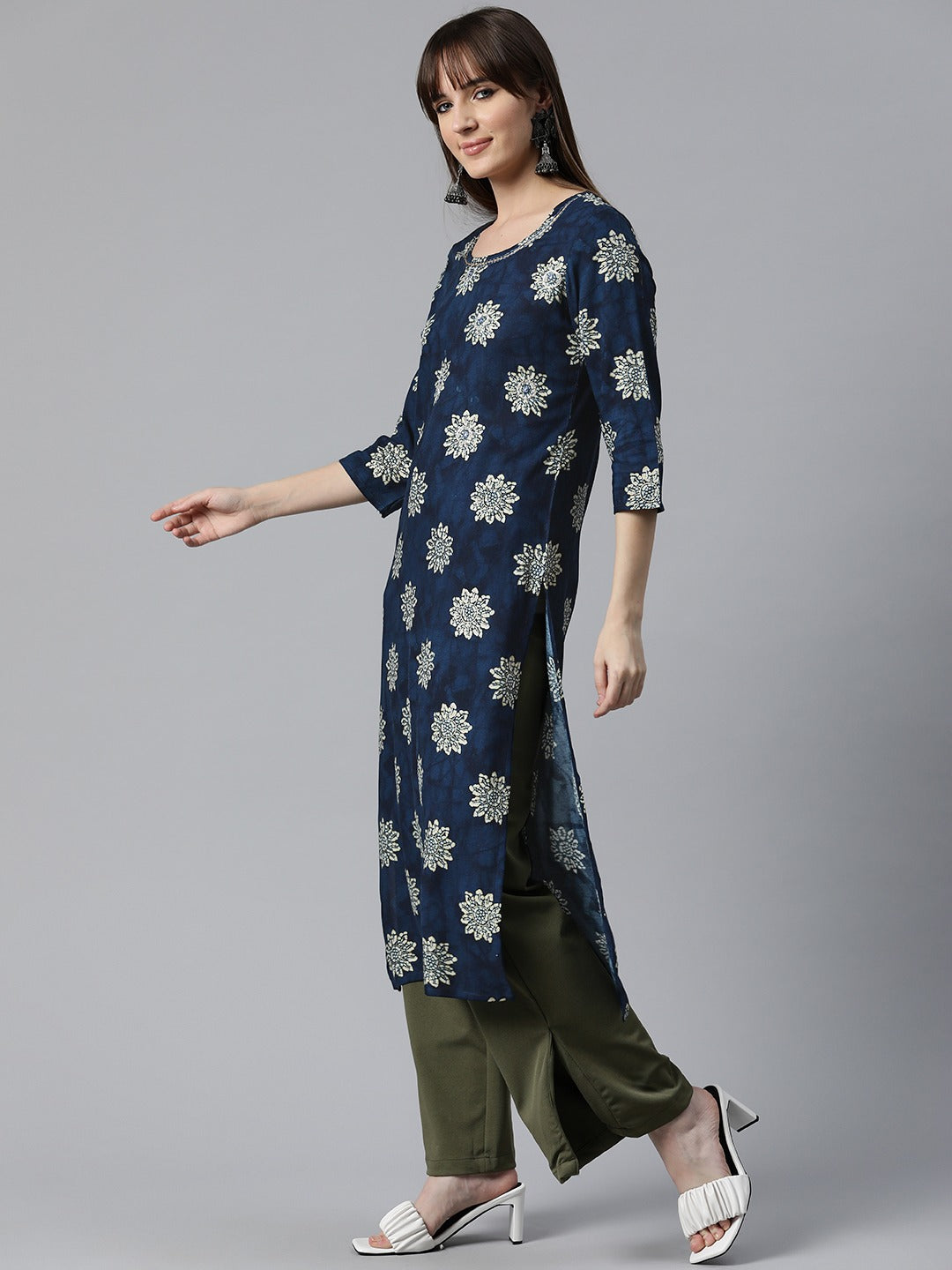 Rayon Printed Straight Kurta