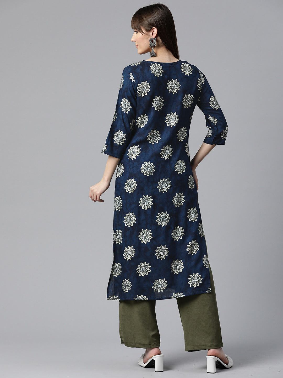 Rayon Printed Straight Kurta