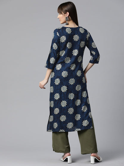 Rayon Printed Straight Kurta