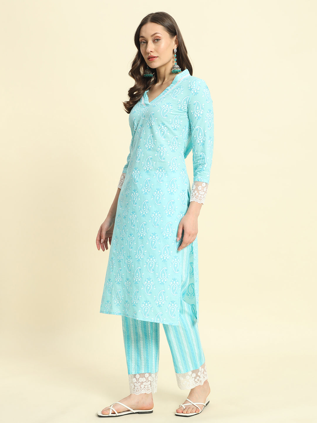 Cotton Printed Straight Kurta Set