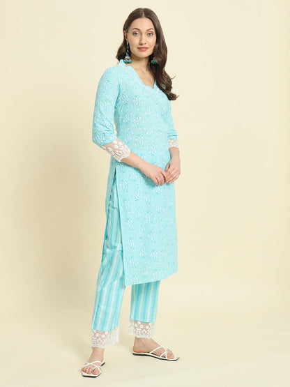 Cotton Printed Straight Kurta Set