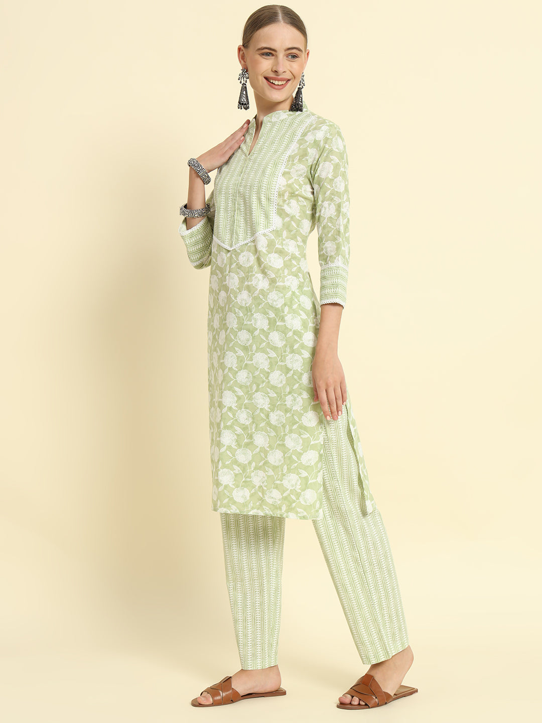 Cotton Printed Straight Kurta Set