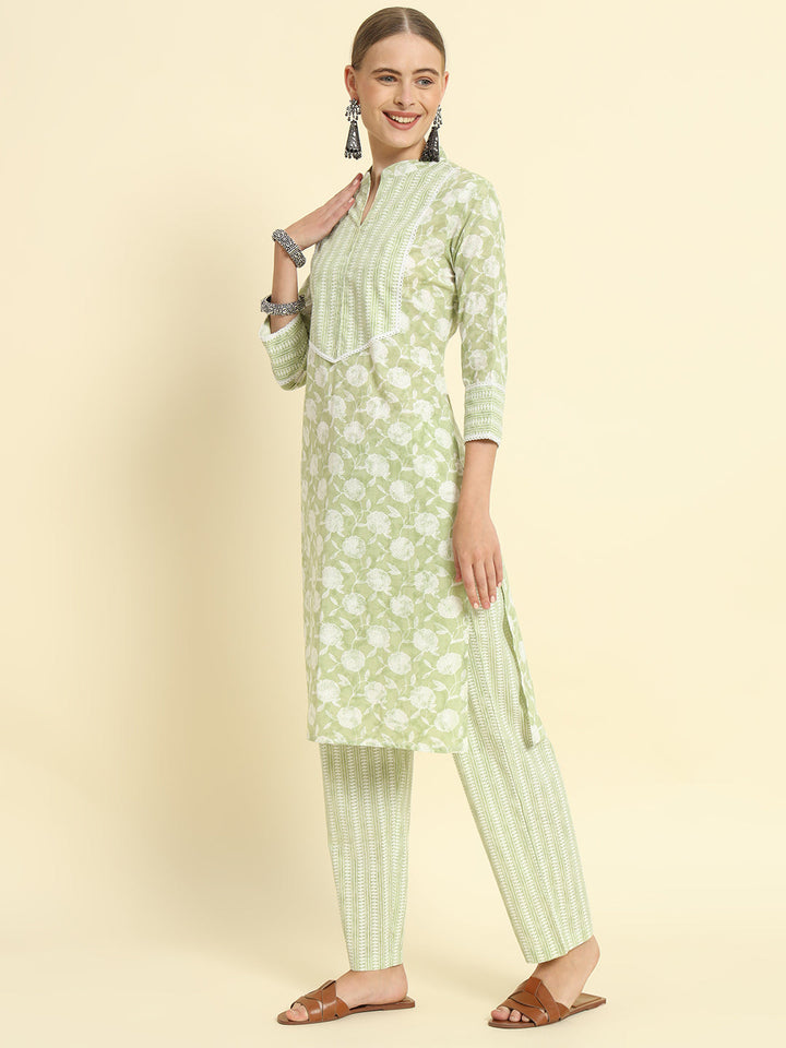 Cotton Printed Straight Kurta Set