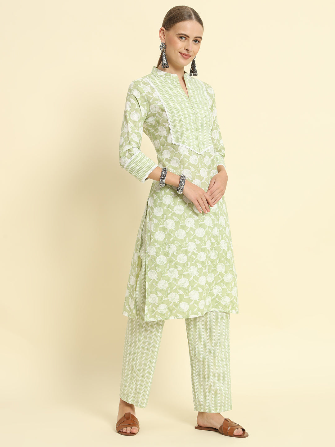 Cotton Printed Straight Kurta Set
