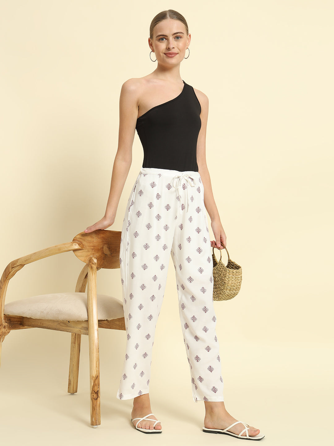 Kbz white rayon printed palazzo – wholesale manufacturer & exporter from India