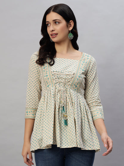 Cotton Printed Regular Top