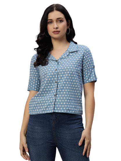 Cotton Printed Casual Short Top