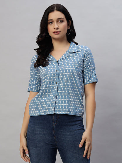 Cotton Printed Casual Short Top