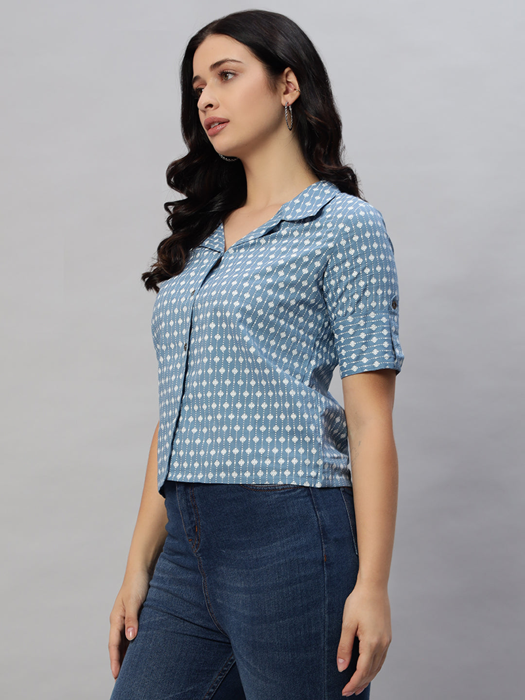 Cotton Printed Casual Short Top