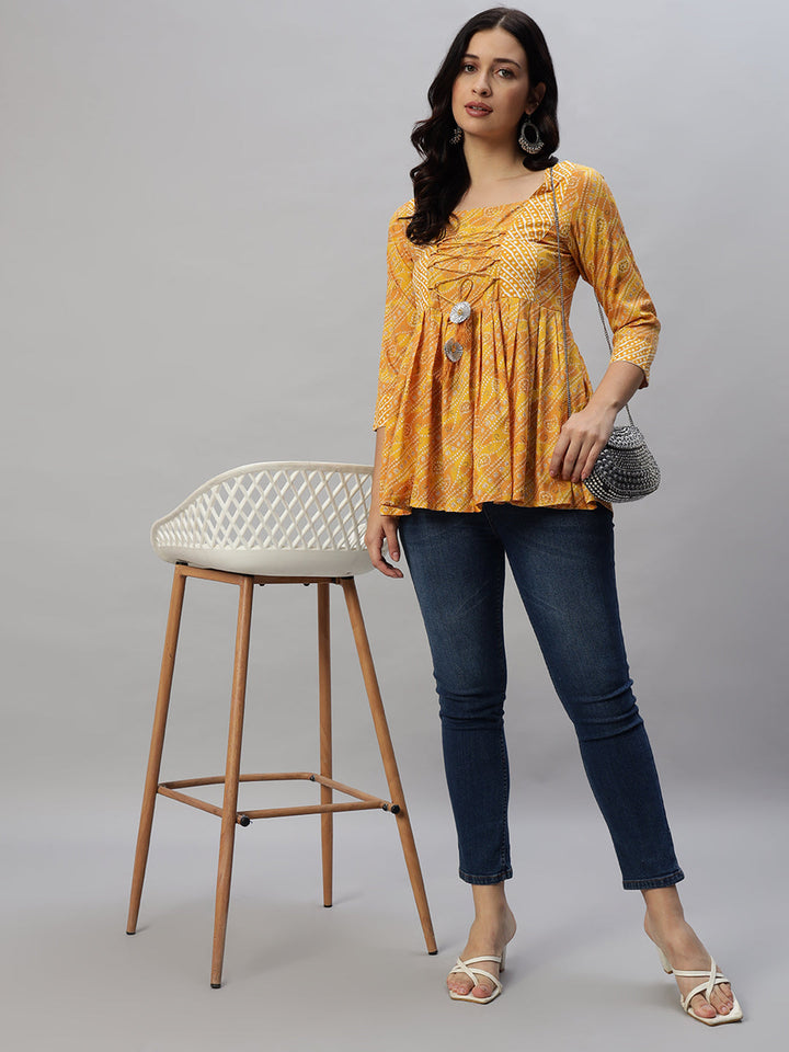 Rayon Printed Regular Top