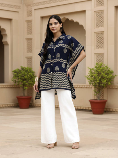Silk Blend Kaftan Top
