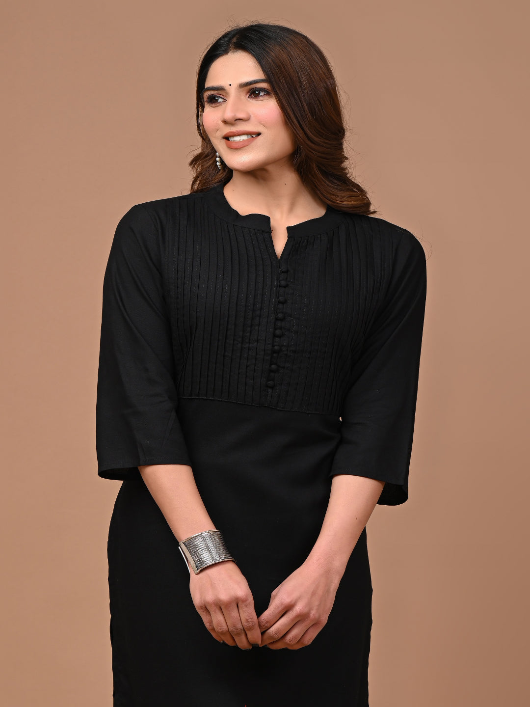 Black Printex Kurti For Women