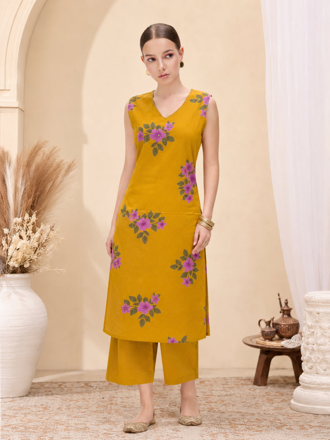 Pure Cotton Printed Straight Kurta Set With Dupatta