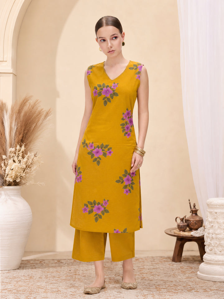 Pure Cotton Printed Straight Kurta Set With Dupatta