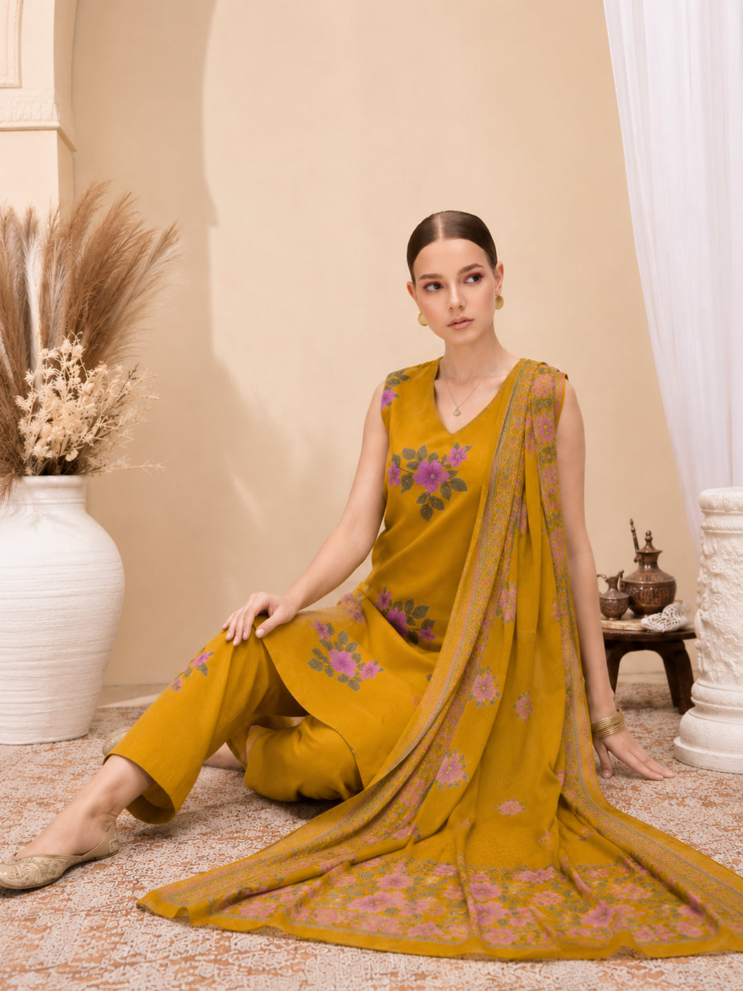 Pure Cotton Printed Straight Kurta Set With Dupatta