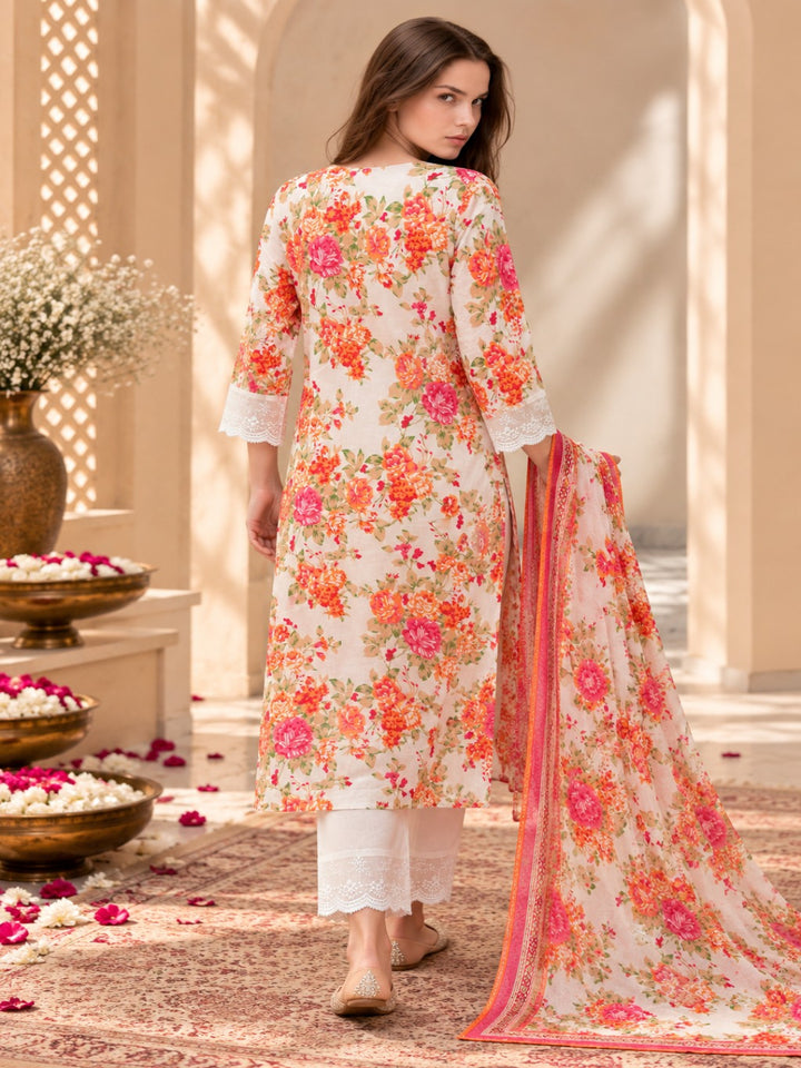 Pure Cotton Printed A-Line Kurta Set With Dupatta