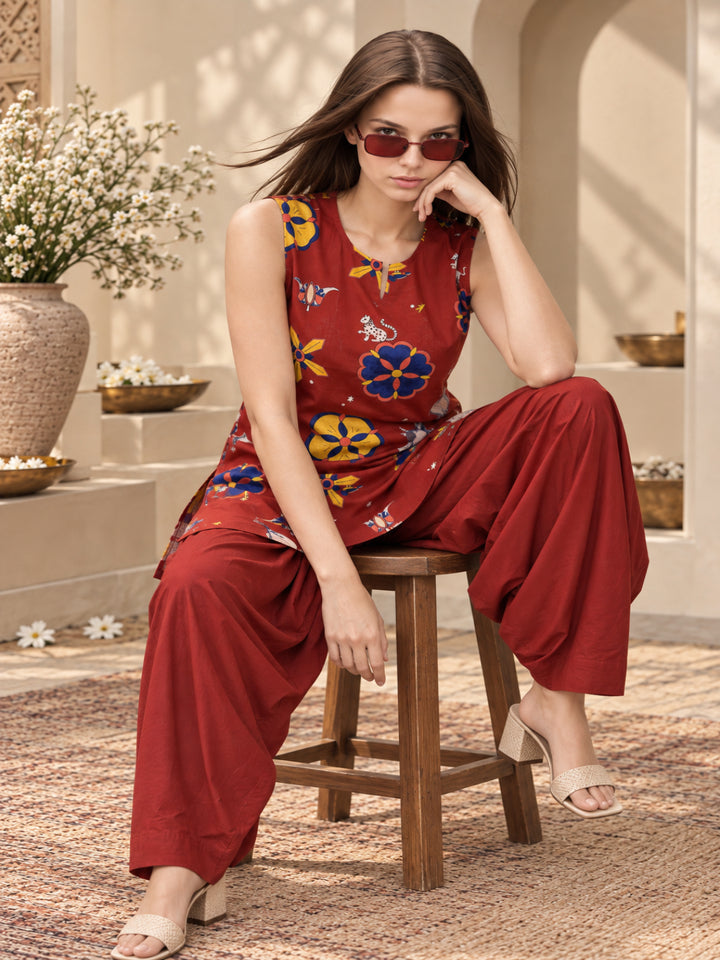 Pure Cotton  Straight Kurta Set With Dupatta