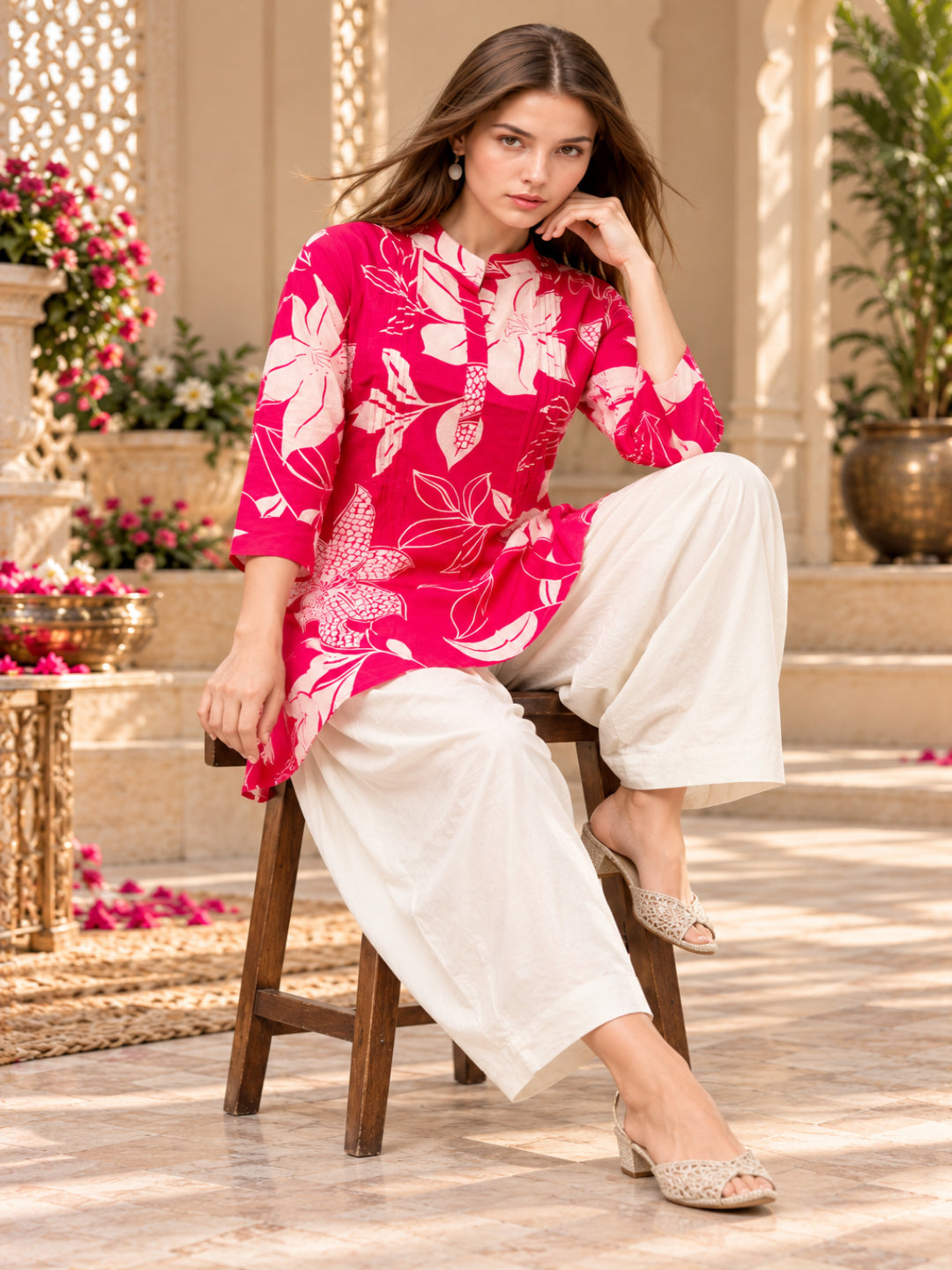 Pure Cotton Printed Straight Kurta Set With Dupatta