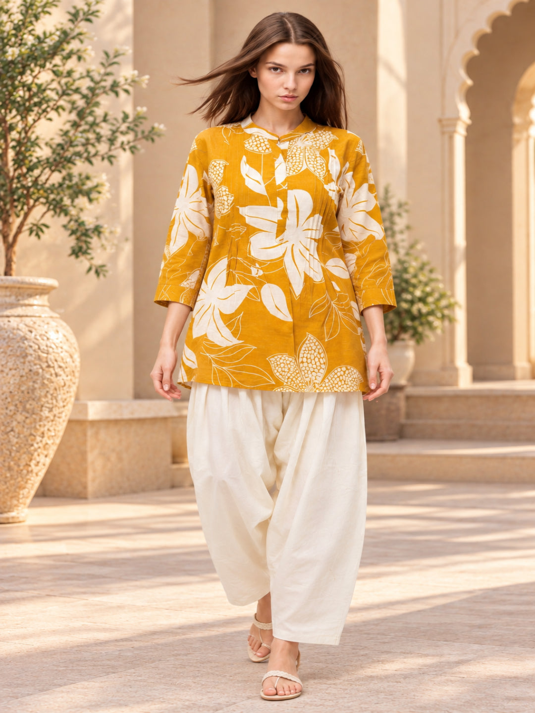 Pure Cotton Printed Straight Kurta Set With Dupatta