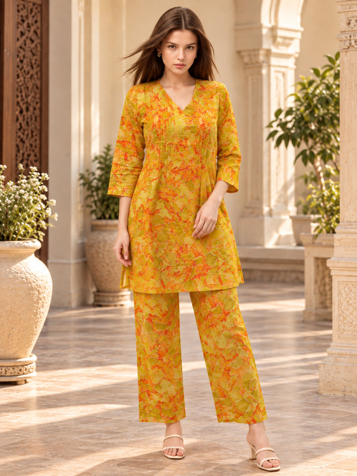 Pure Cotton Printed A-Line Kurta Set With Dupatta
