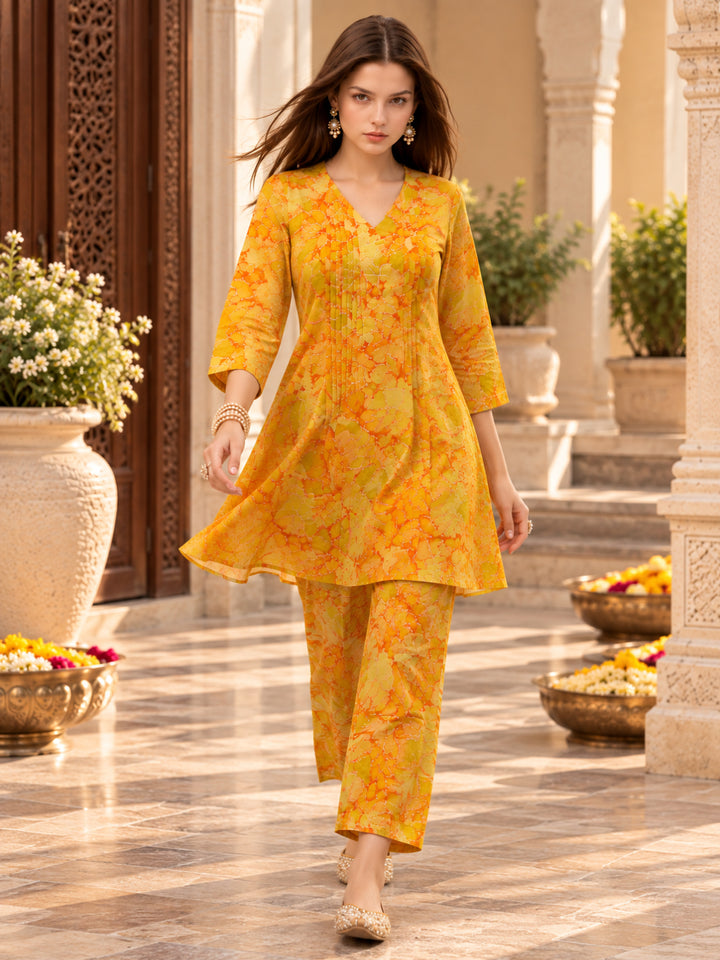 Pure Cotton Printed A-Line Kurta Set With Dupatta