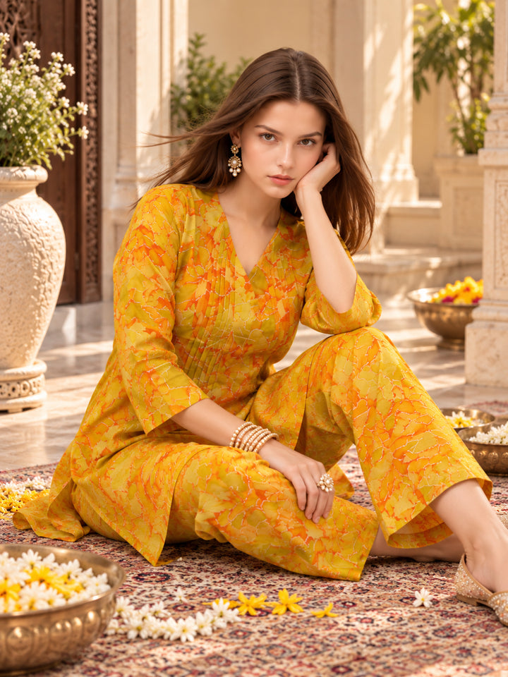 Pure Cotton Printed A-Line Kurta Set With Dupatta
