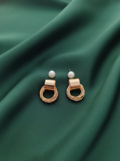 Pack of 2 Mini Pearls Studs & Rose gold Earrings