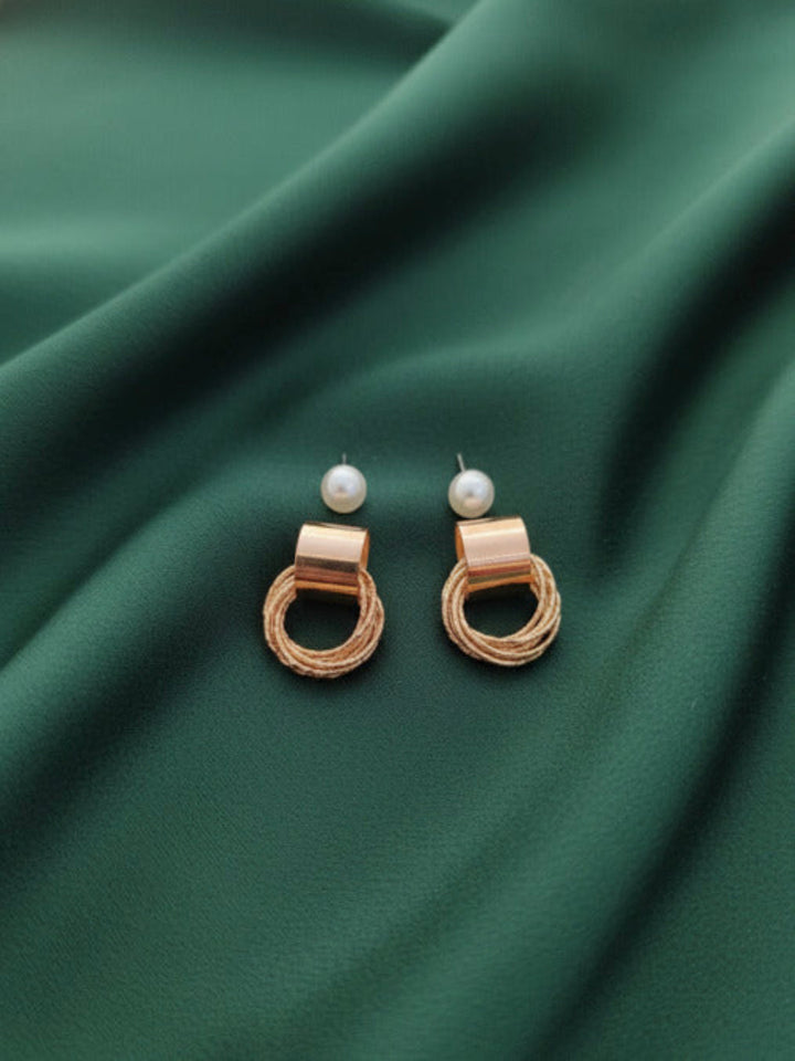 Pack of 2 Mini Pearls Studs &amp; Rose gold Earrings