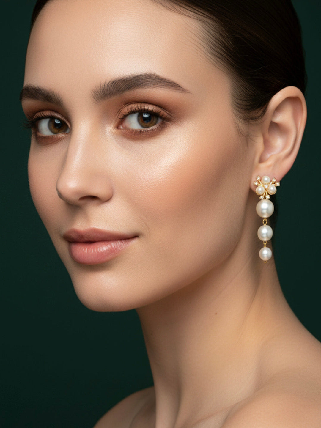 Gold Plated Beautiful Pearls Earrings