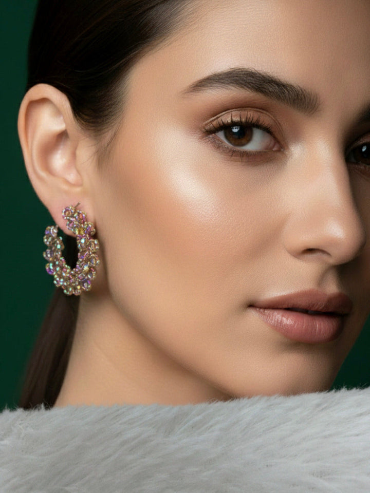 Artificial Multicolor Beaded Hoops