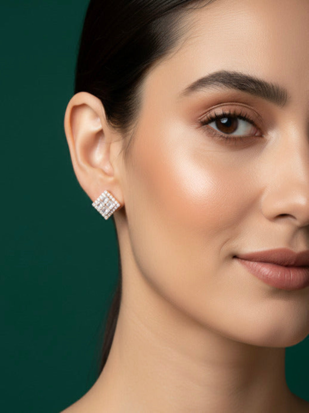 American Diamond Square Studs