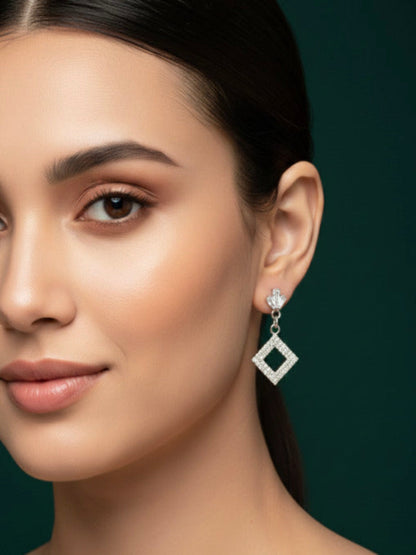 Artificial Diamond Drop Earrings