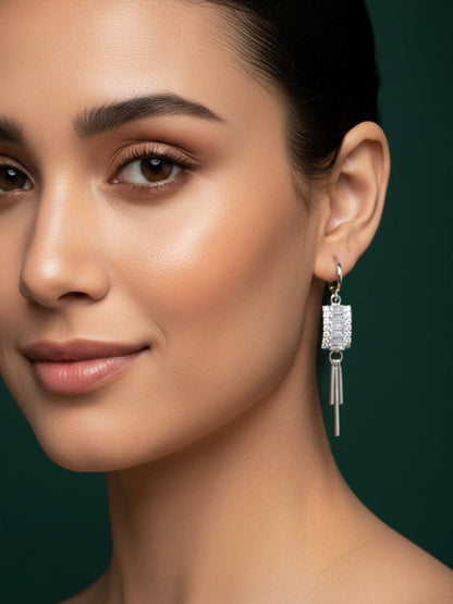 Silver Plated Trendy Tassels Hoop