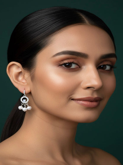 Artificial Diamond & Beaded Earrings