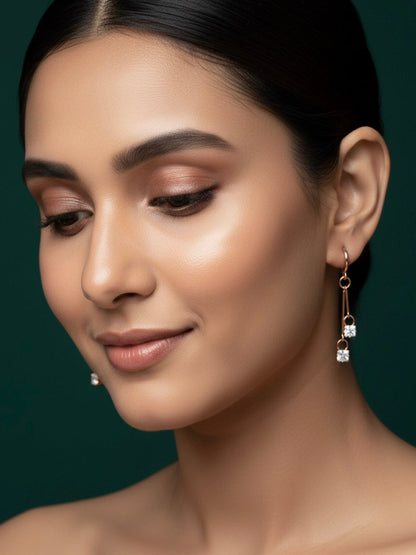 Gold Plated Diamond Tassels Earrings