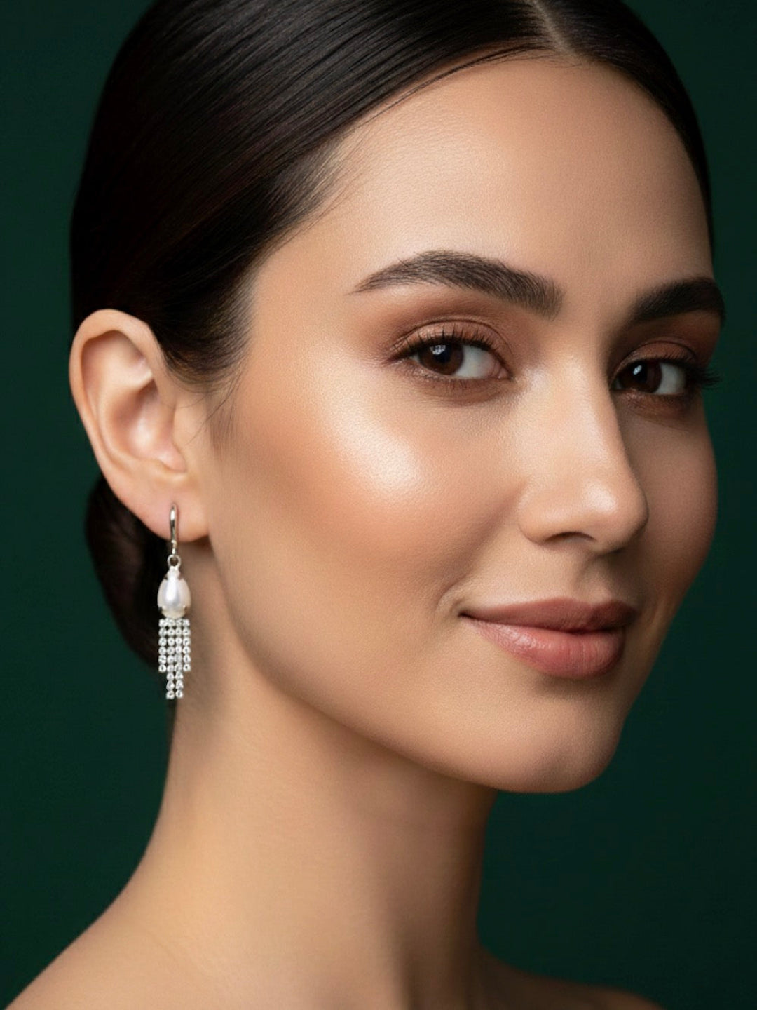 Silver Pearl & Diamond Tassels