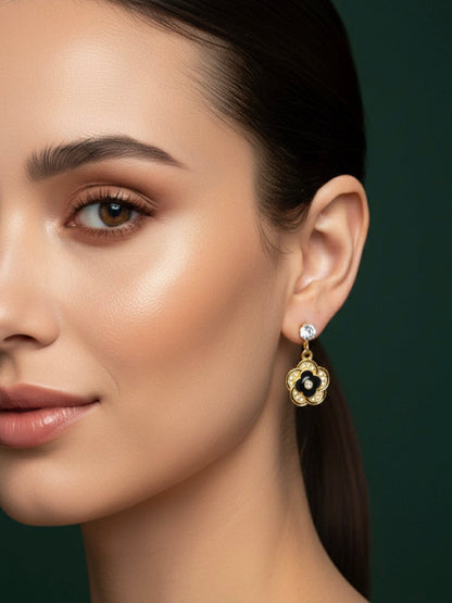 Beautiful Golden Flower Shaped Earrings