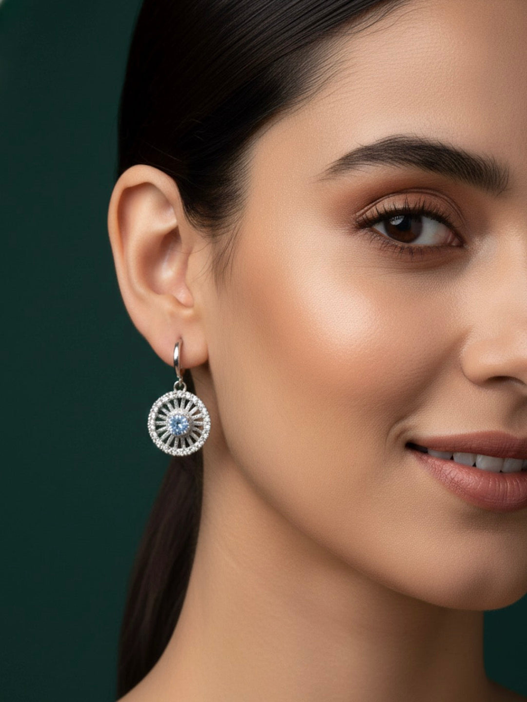 Silver Plated Circular Shaped Earrings